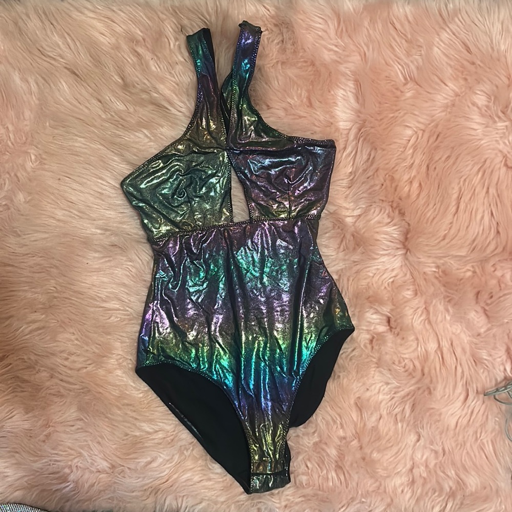 Shiny one piece lingerie\festival bodysuit.